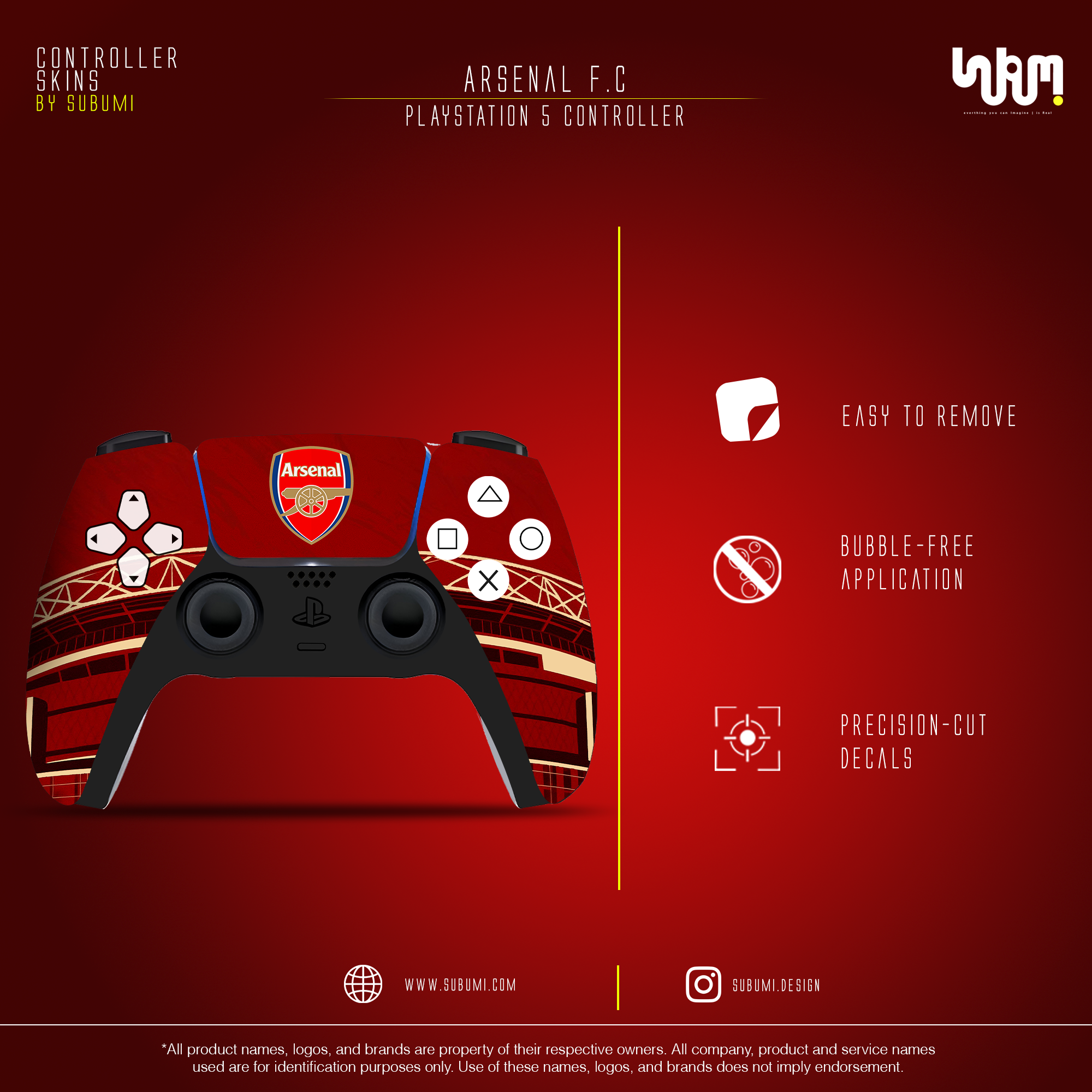 Arsenal PS5 Controller Skin