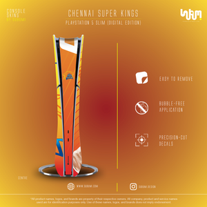 Chennai Superkings IPL inspired Console Skin by SUBUMI for Playstation 5 Slim Digital