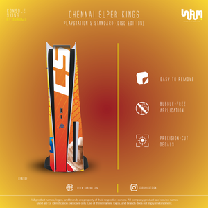 Chennai Superkings IPL inspired Console Skin by SUBUMI for Playstation 5 Standard Disc