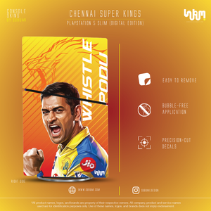 Chennai Superkings IPL inspired Console Skin by SUBUMI for Playstation 5 Slim Digital