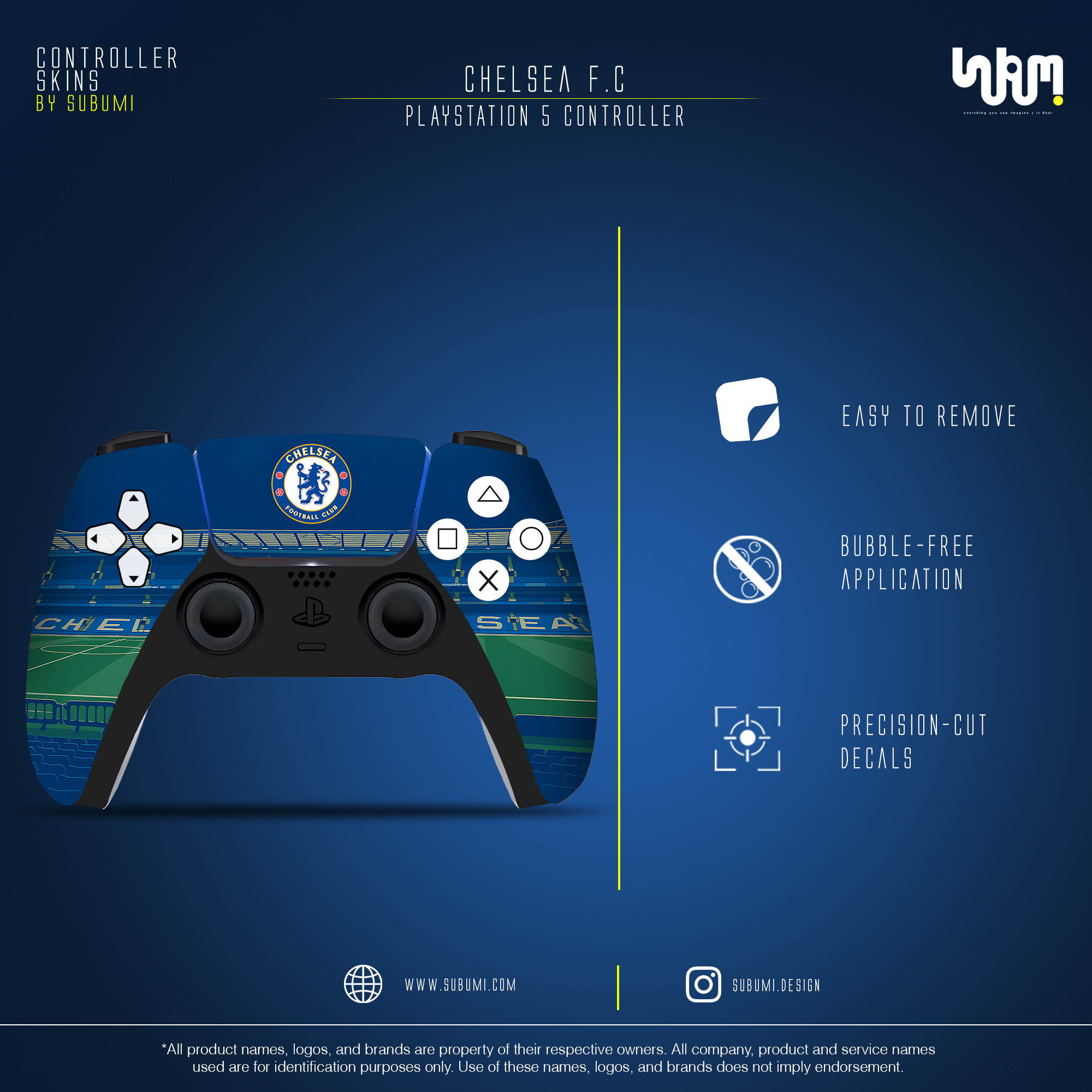 Chelsea PS5 Controller Skin