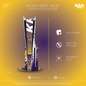 Kolkata Knight Riders IPL inspired Console Skin by SUBUMI for Playstation 5 Slim Disc