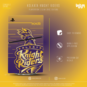 Kolkata Knight Riders IPL inspired Console Skin by SUBUMI for Playstation 5 Slim Disc