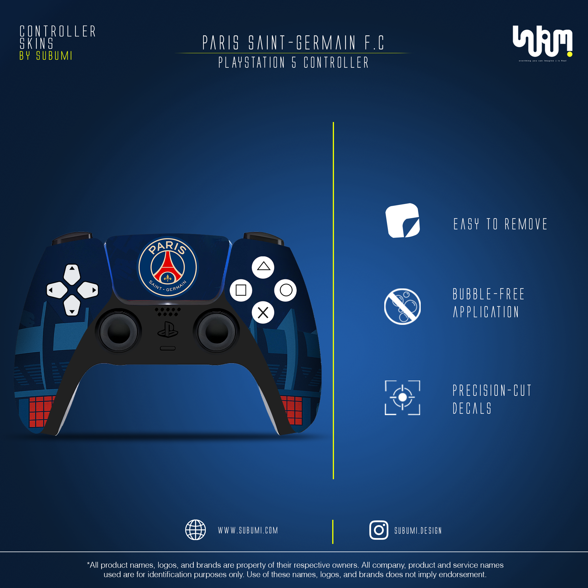 Paris Saint-Germain PS5 Controller Skin