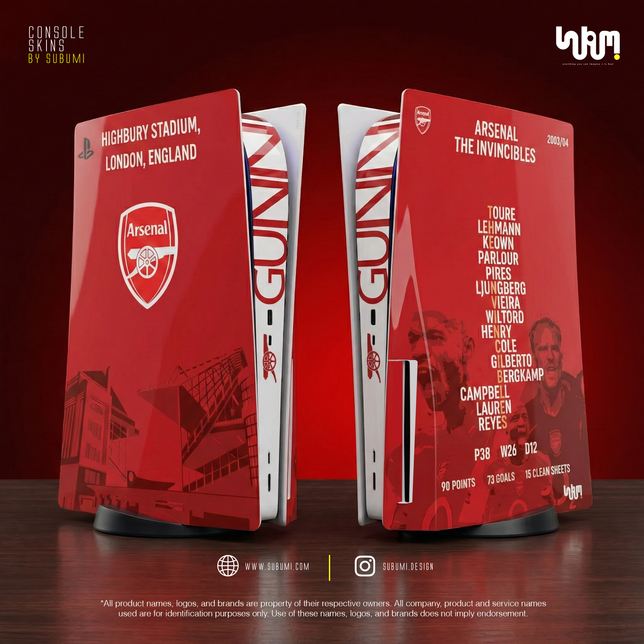 Arsenal FC PS5 Skin SUBUMI