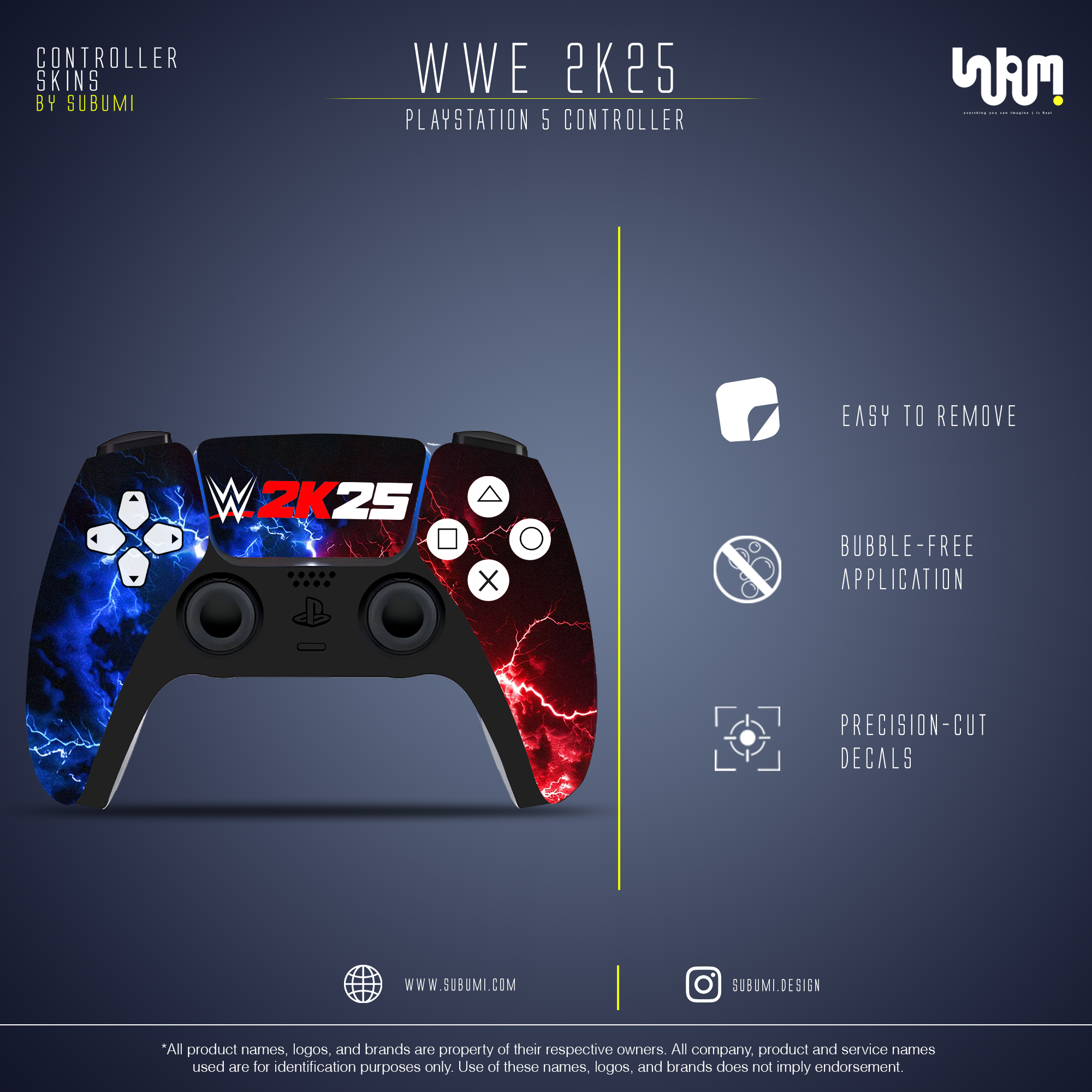 WWE 2K25 Controller Skin Playstation 5