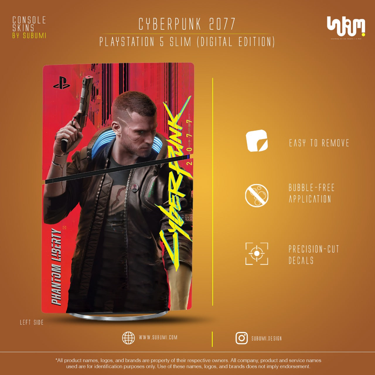 Cyberpunk 2077 || PlayStation 5 (Slim Digital Edition) Skins by SUBUMi