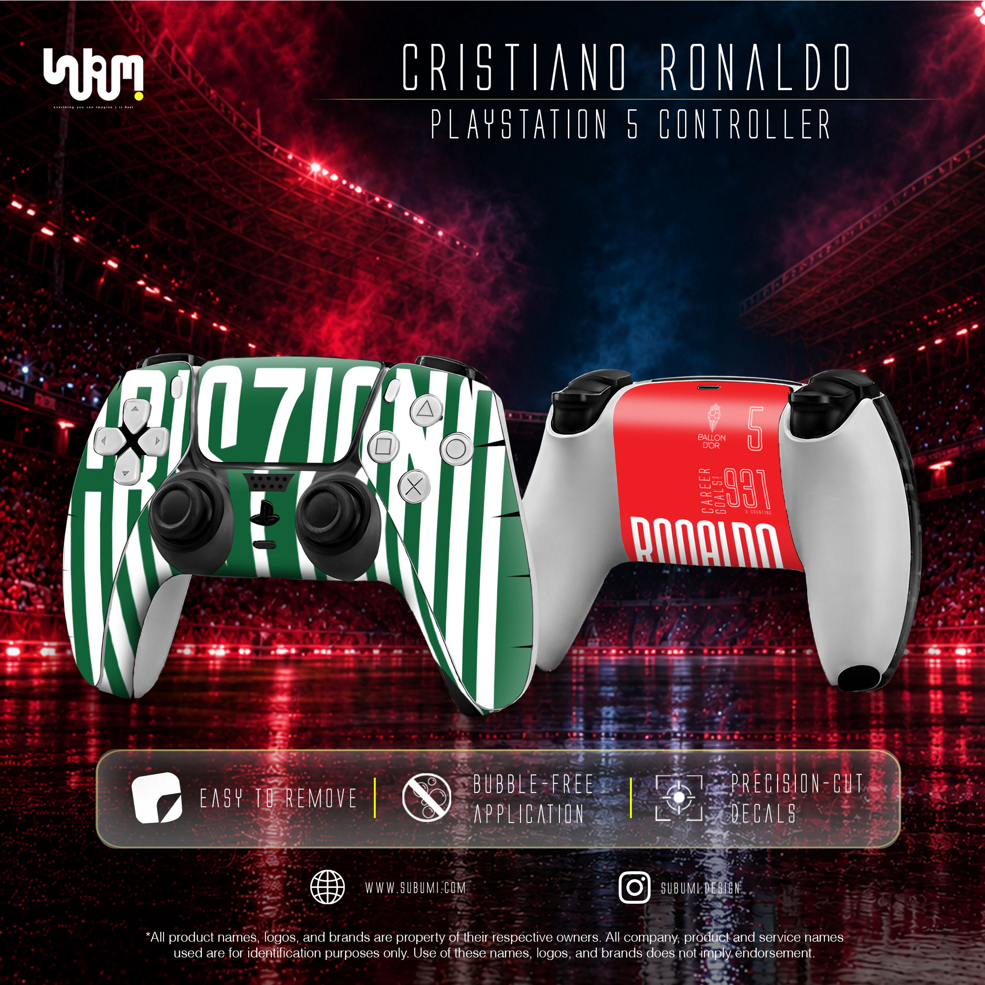 Cristiano Ronaldo PlayStation 5 Controller Skin by SUBUMI
