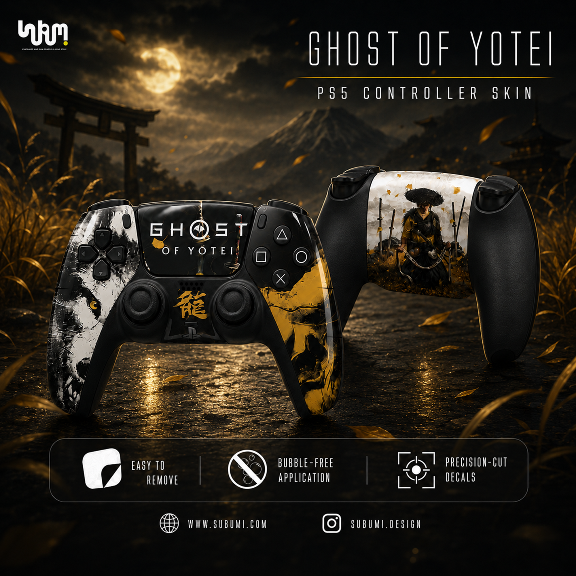 Ghost of Yotei PlayStation 5 Controller Skin by SUBUMI
