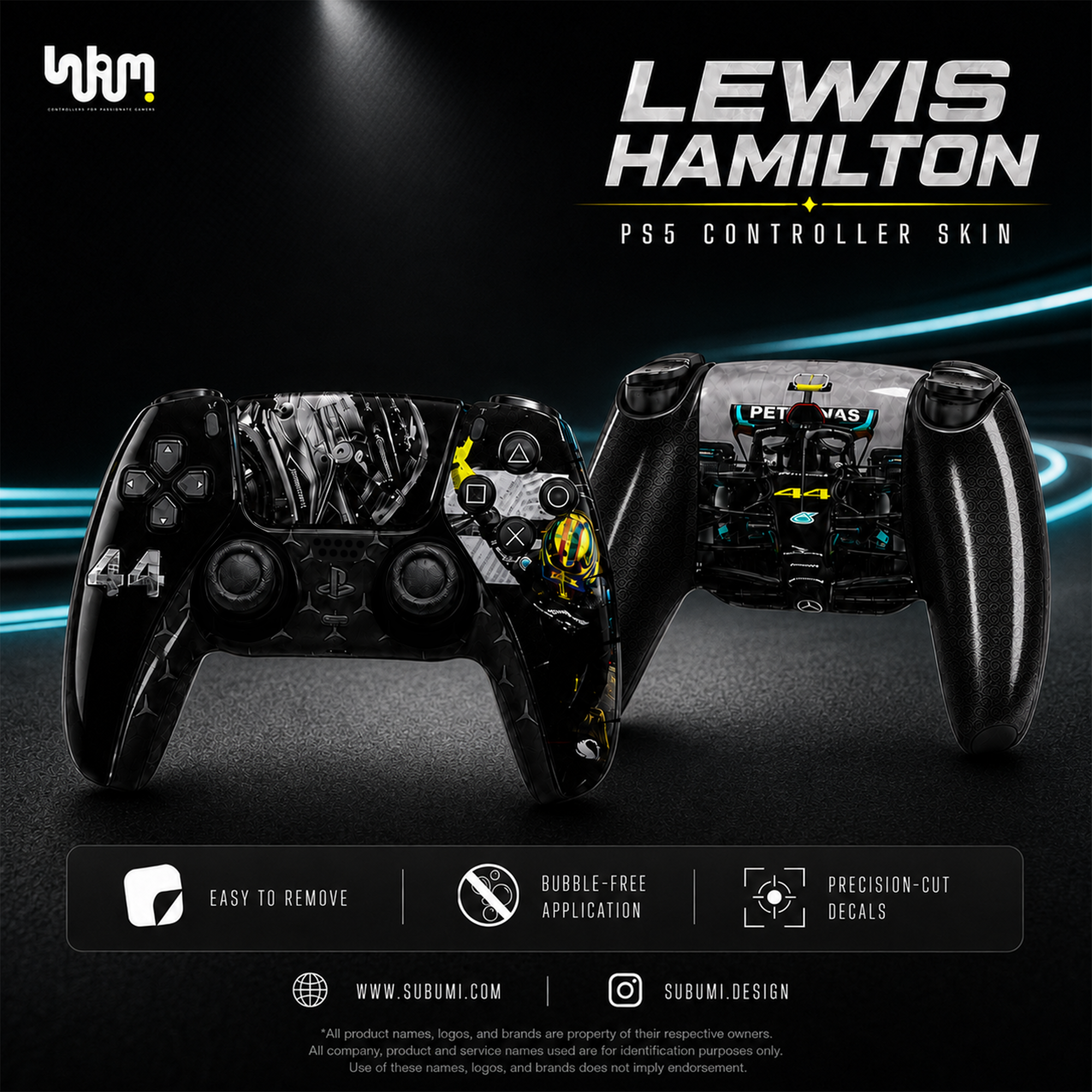 Lewis Hamilton PlayStation 5 Controller Skin by SUBUMI
