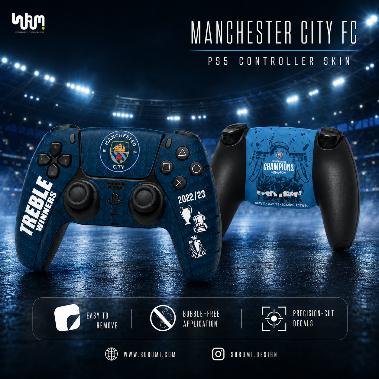 Manchester City PlayStation 5 Controller Skin by SUBUMI