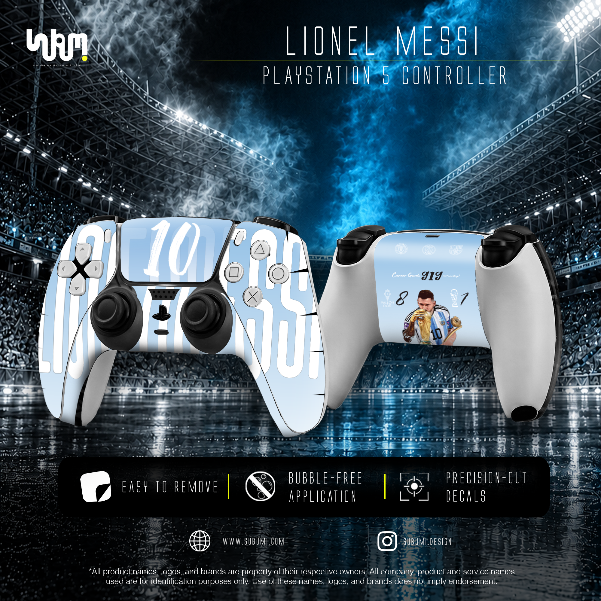Lionel Messi PlayStation 5 Controller Skin by SUBUMI