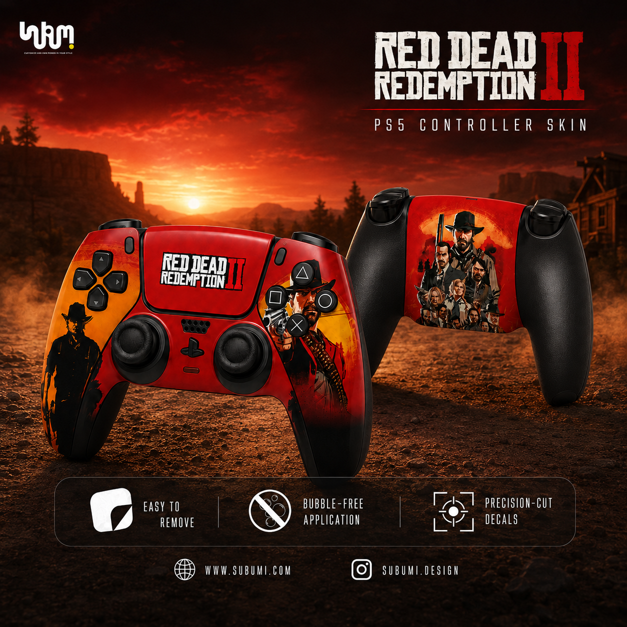 Red Dead Redemption 2 PlayStation 5 Controller Skin by SUBUMI