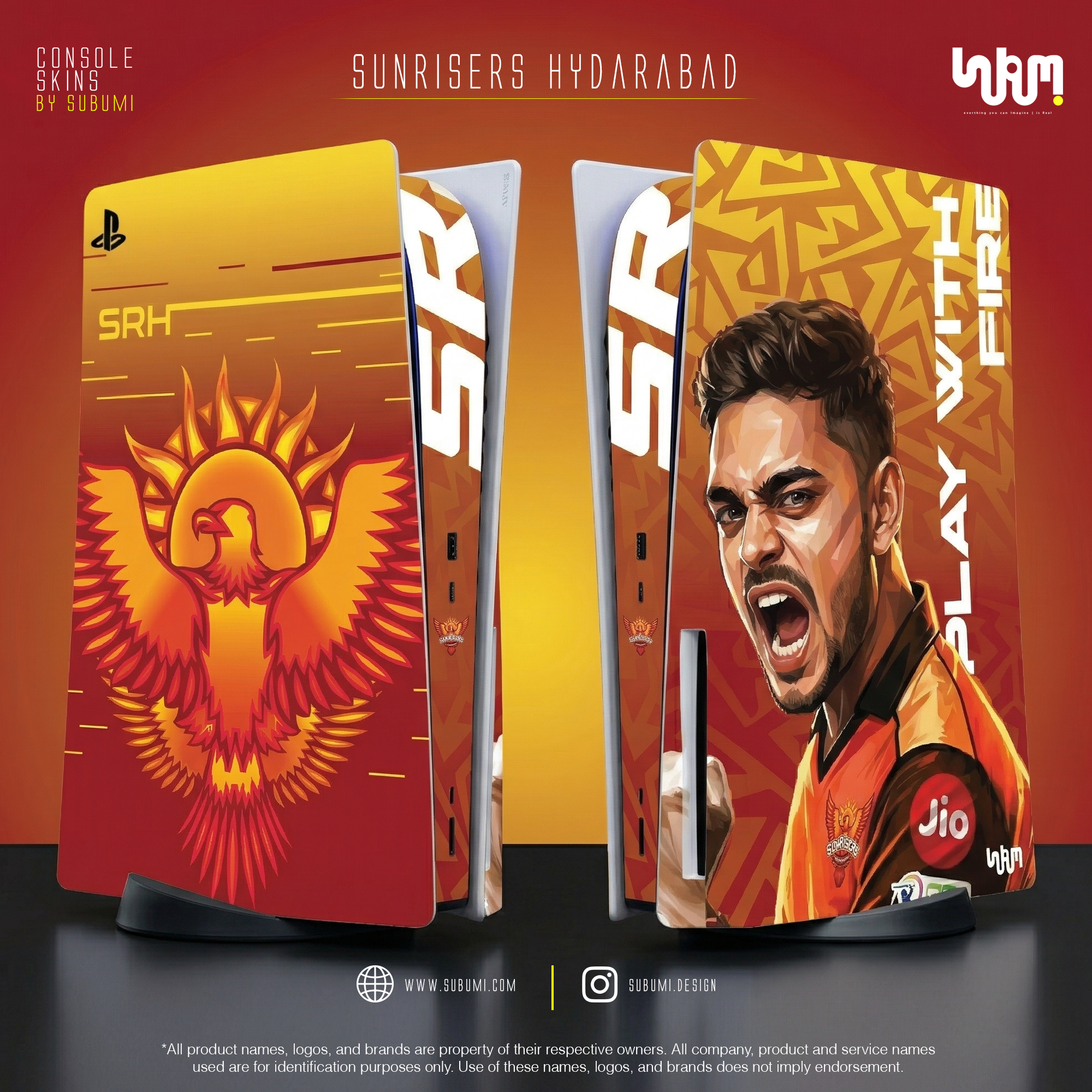 Sunrisers Hyderabad PS5 Console Skin | SUBUMI