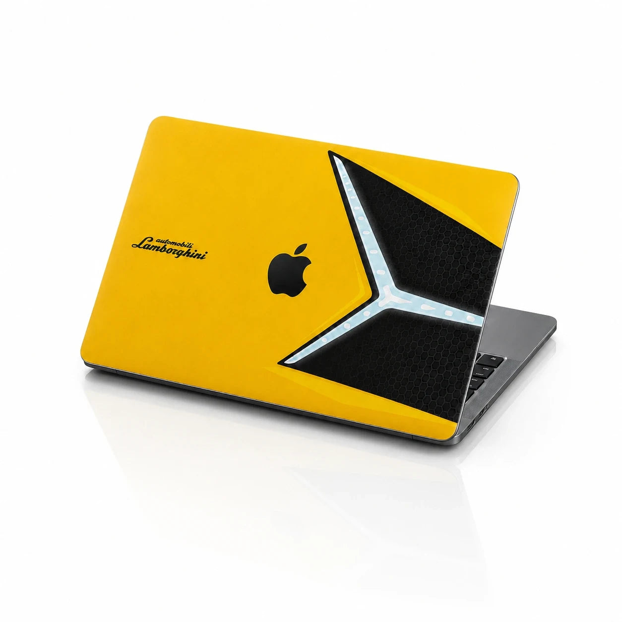 Laptop skin — Lamborghini yellow on a MacBook