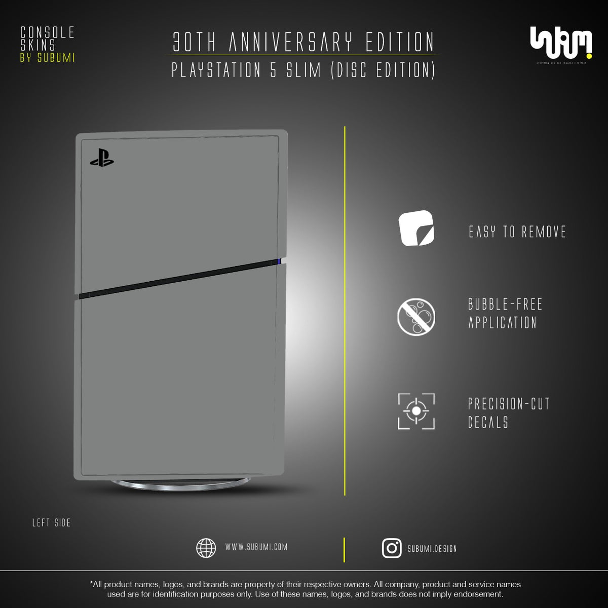 PlayStation 30th Anniversary Console Skin by SUBUMI — PS5 Slim Disc, left side