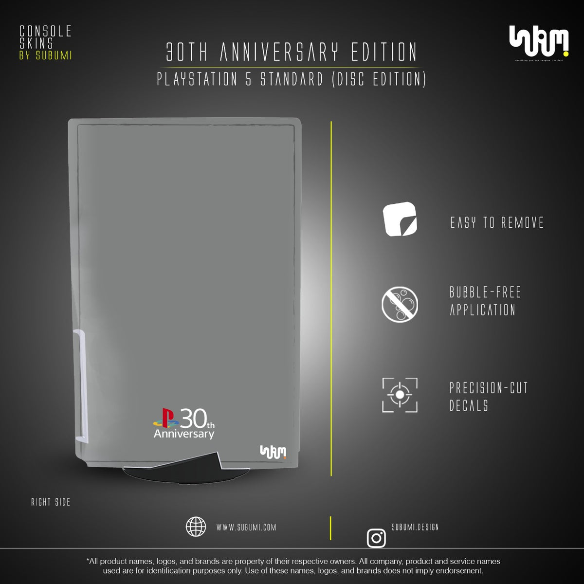 PlayStation 30th Anniversary Console Skin by SUBUMI — PS5 Standard Disc, right side