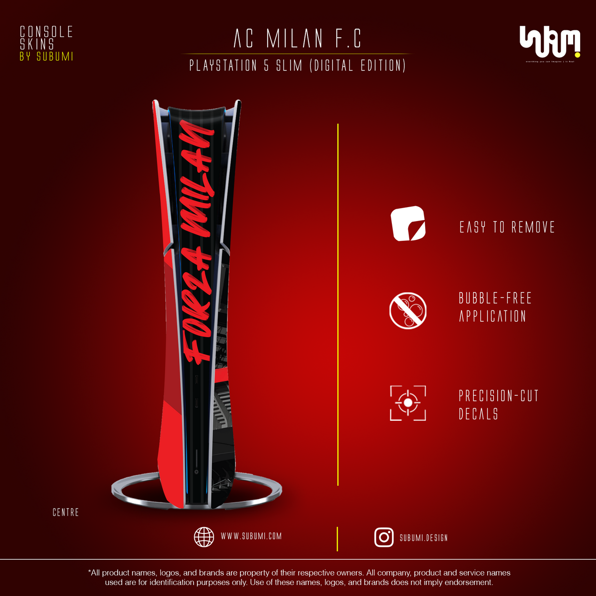 AC Milan F.C. PlayStation 5 Slim digital skin 