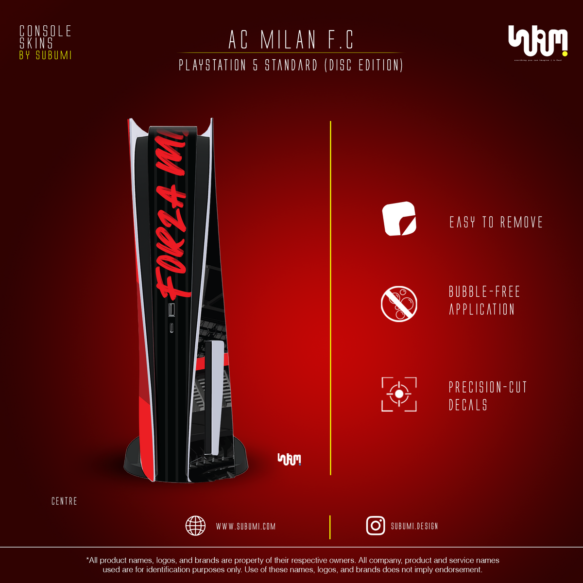 AC Milan F.C. PS 5 standard disc edition skin 