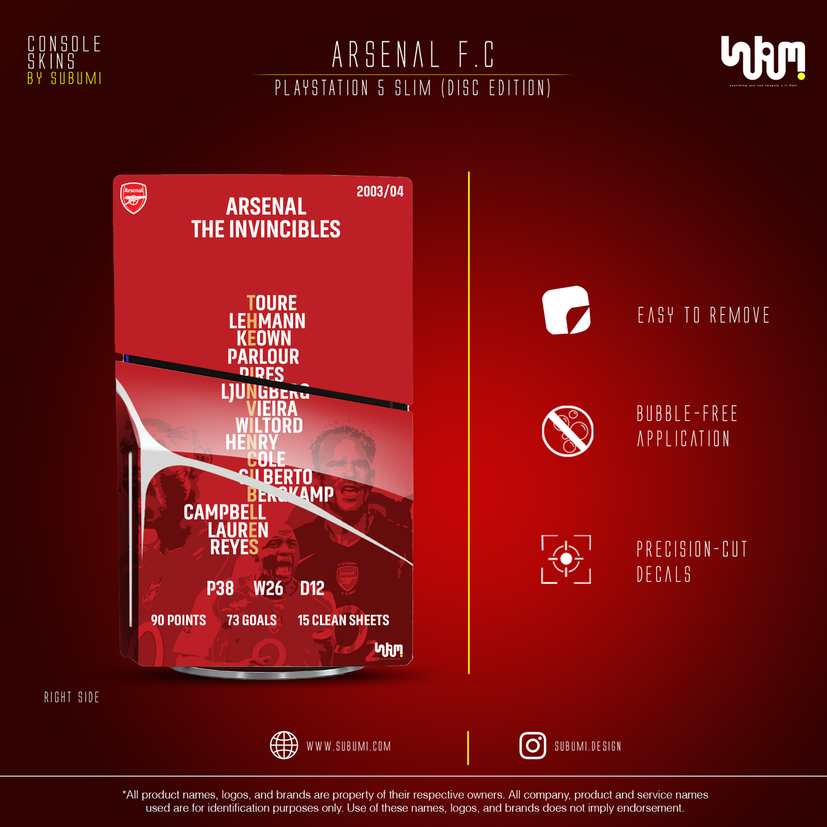 Arsenal Console Skin by SUBUMI — PS5 Slim Disc, right side