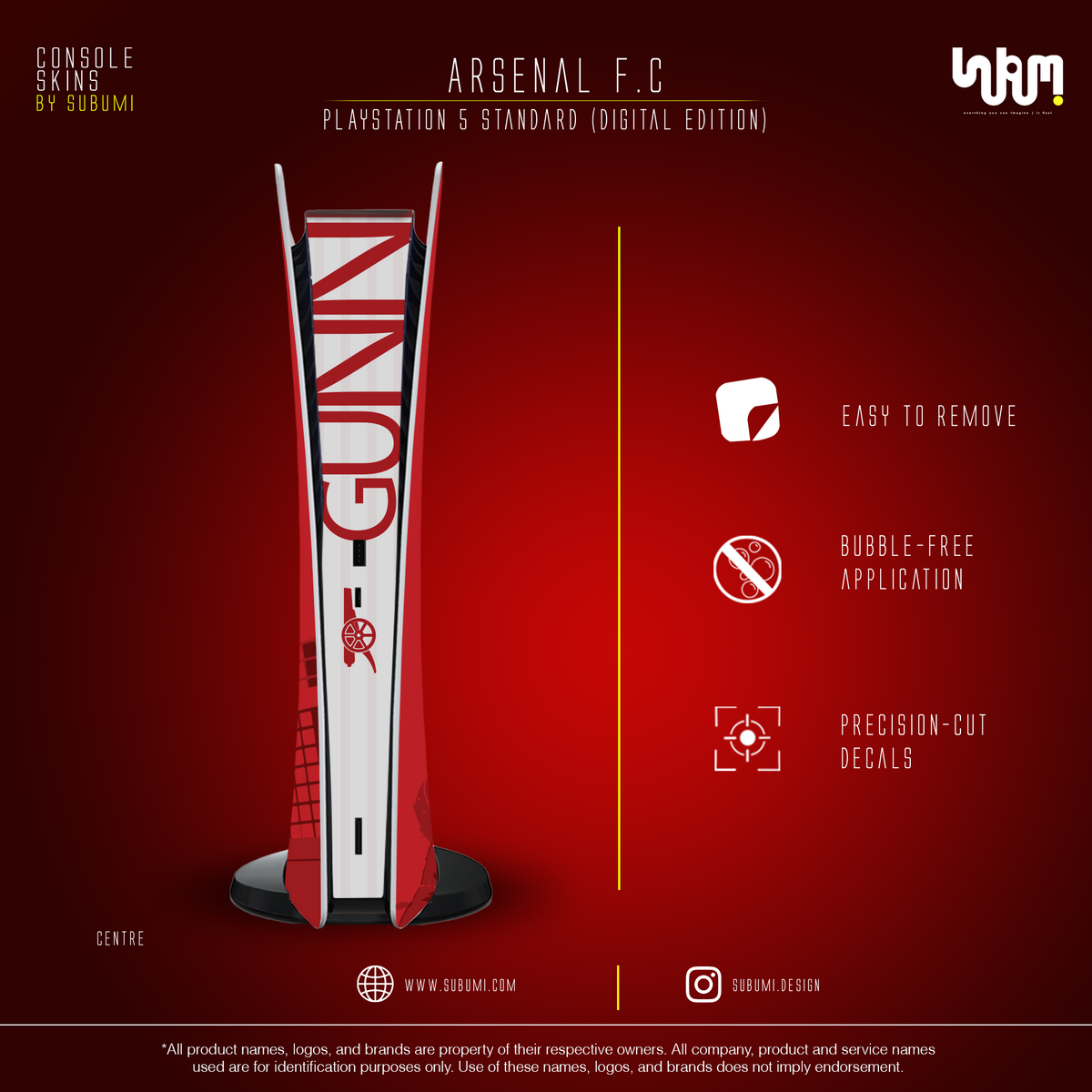 Arsenal Console Skin by SUBUMI — PS5 Standard Digital