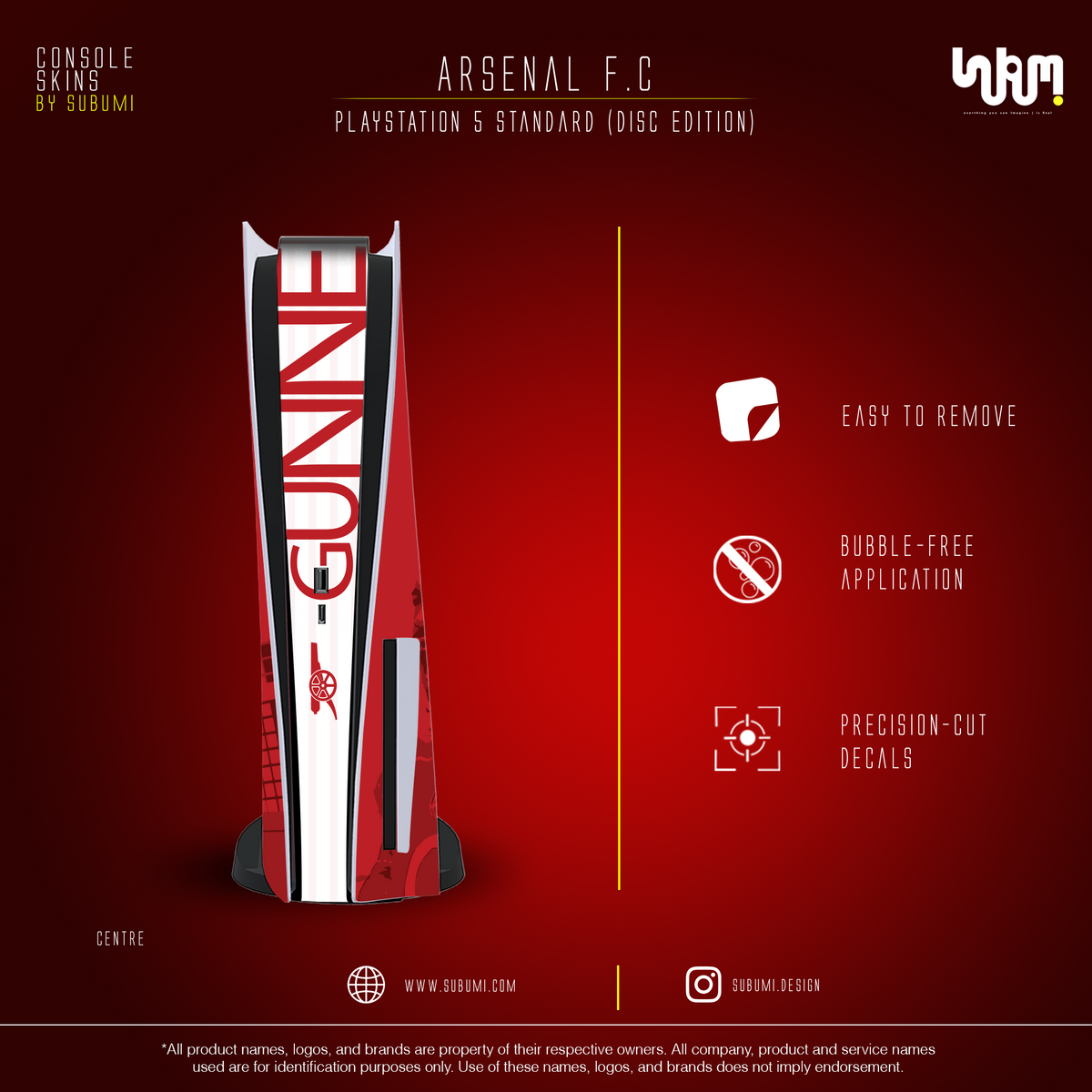 Arsenal Console Skin by SUBUMI — PS5 Standard Disc
