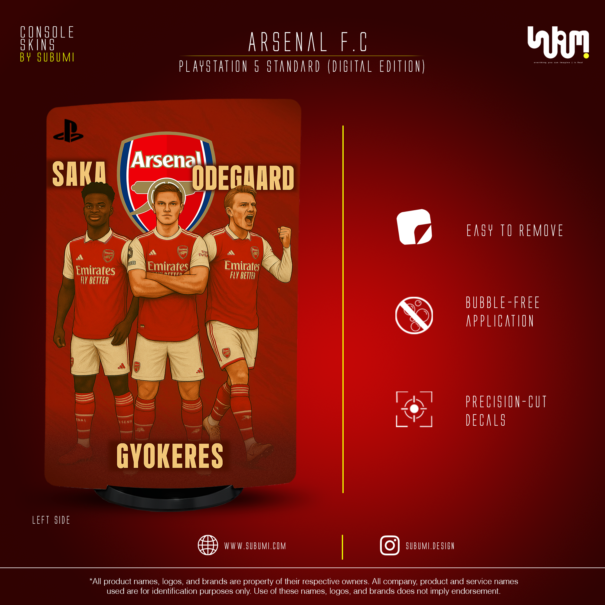 Arsenal PS5 Skin SUBUMI