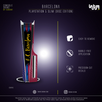 Barcelona Console Skin by SUBUMI — PS5 Slim Disc, centre view