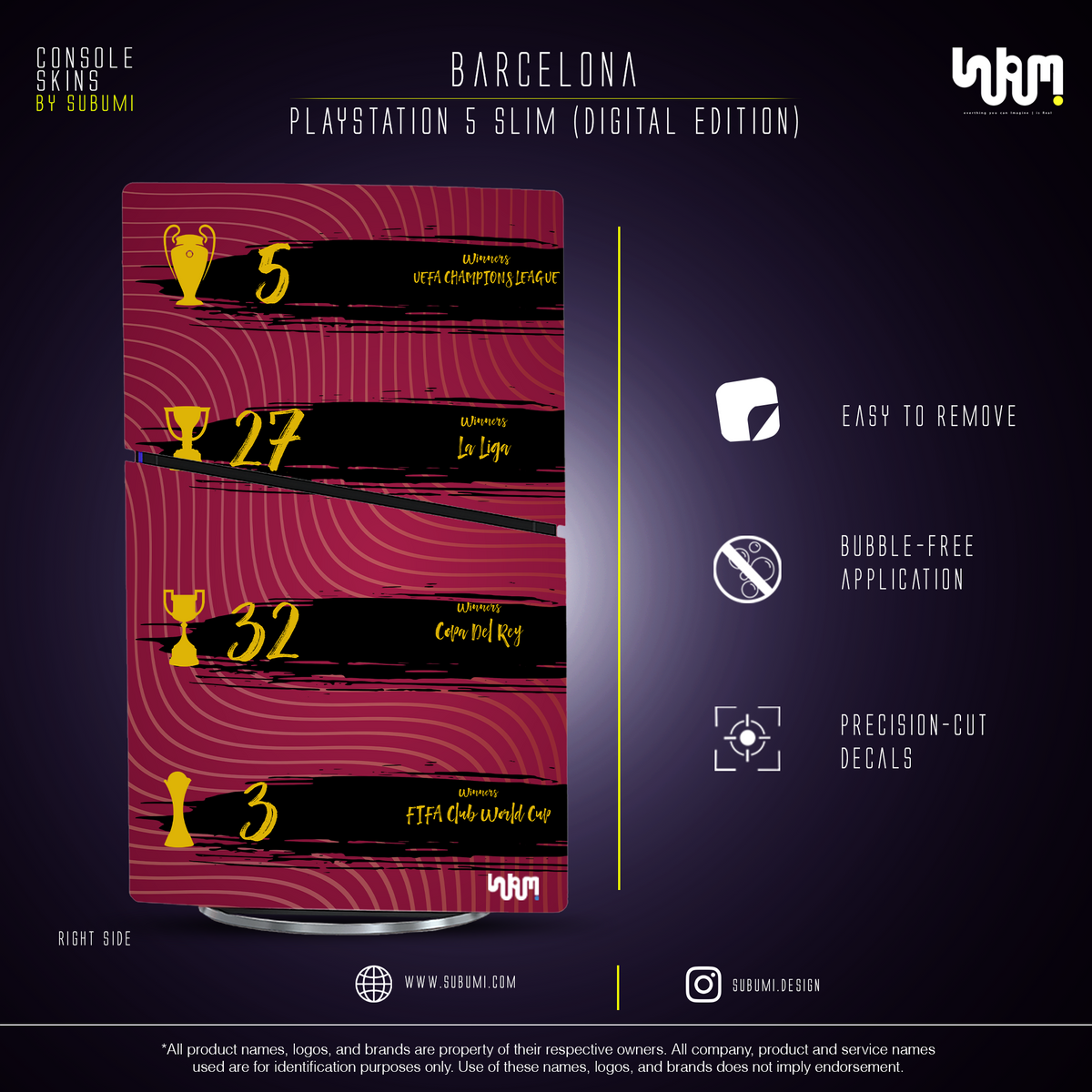 Barcelona Console Skin by SUBUMI — PS5 Slim, right side