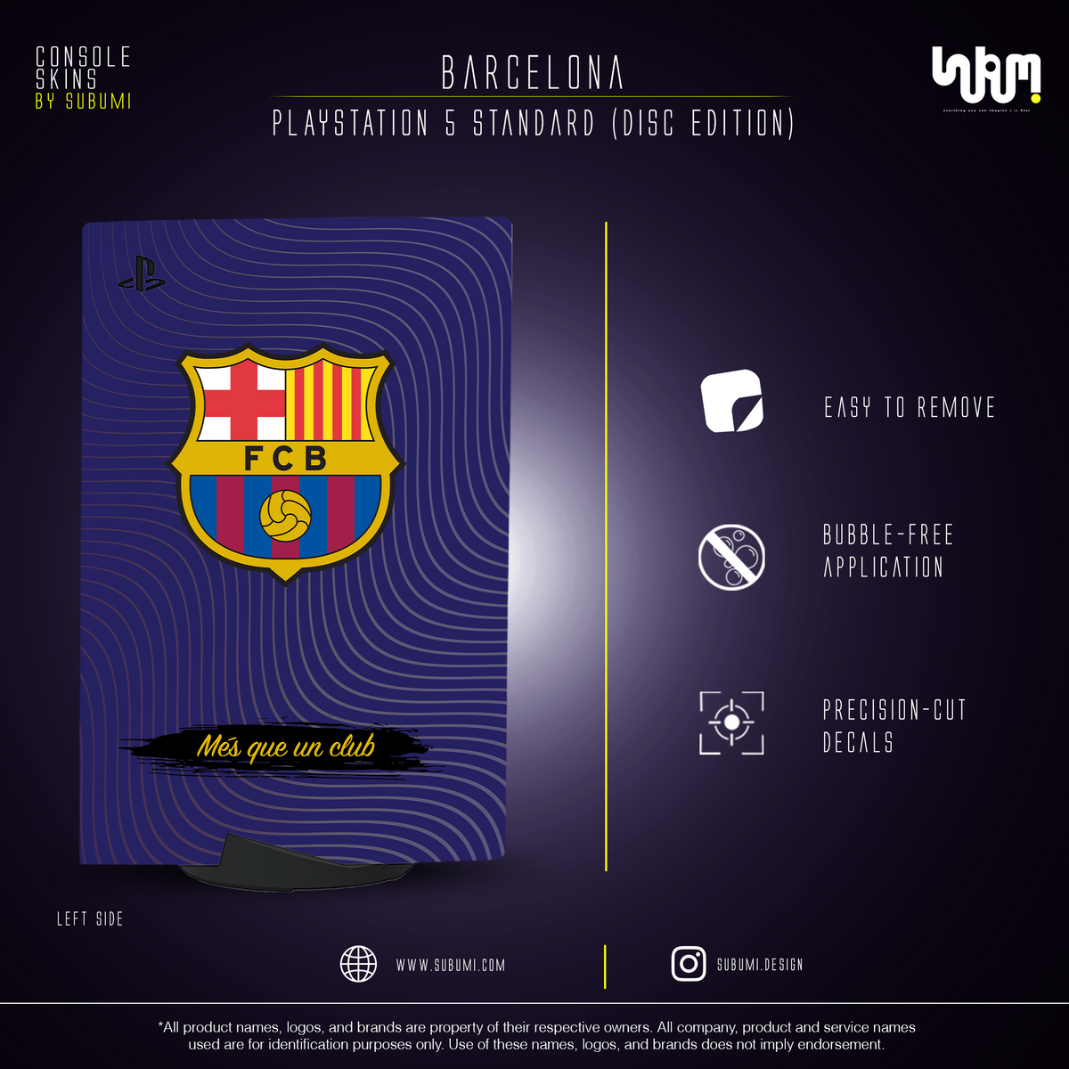 Barcelona Console Skin by SUBUMI — PS5 Standard Disc, left side