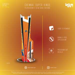 Chennai Superkings IPL inspired Console Skin by SUBUMI for Playstation 5 Slim Disc