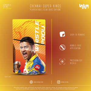 Chennai Superkings IPL inspired Console Skin by SUBUMI for Playstation 5 Slim Disc