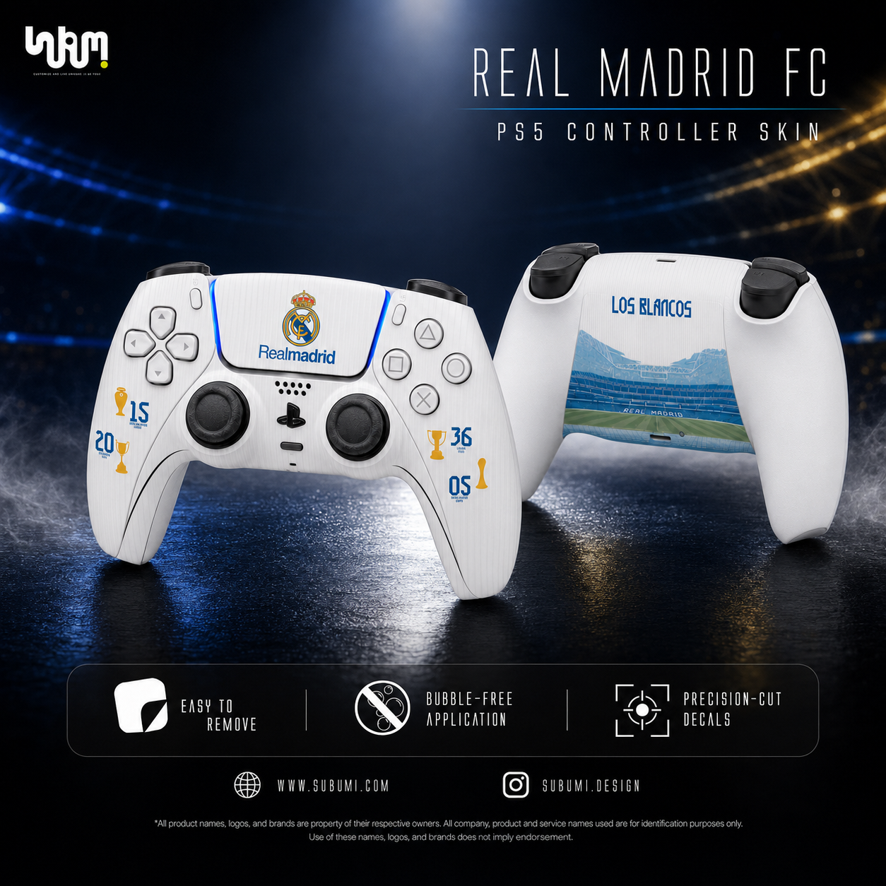 Real Madrid PlayStation 5 Controller Skin by SUBUMI