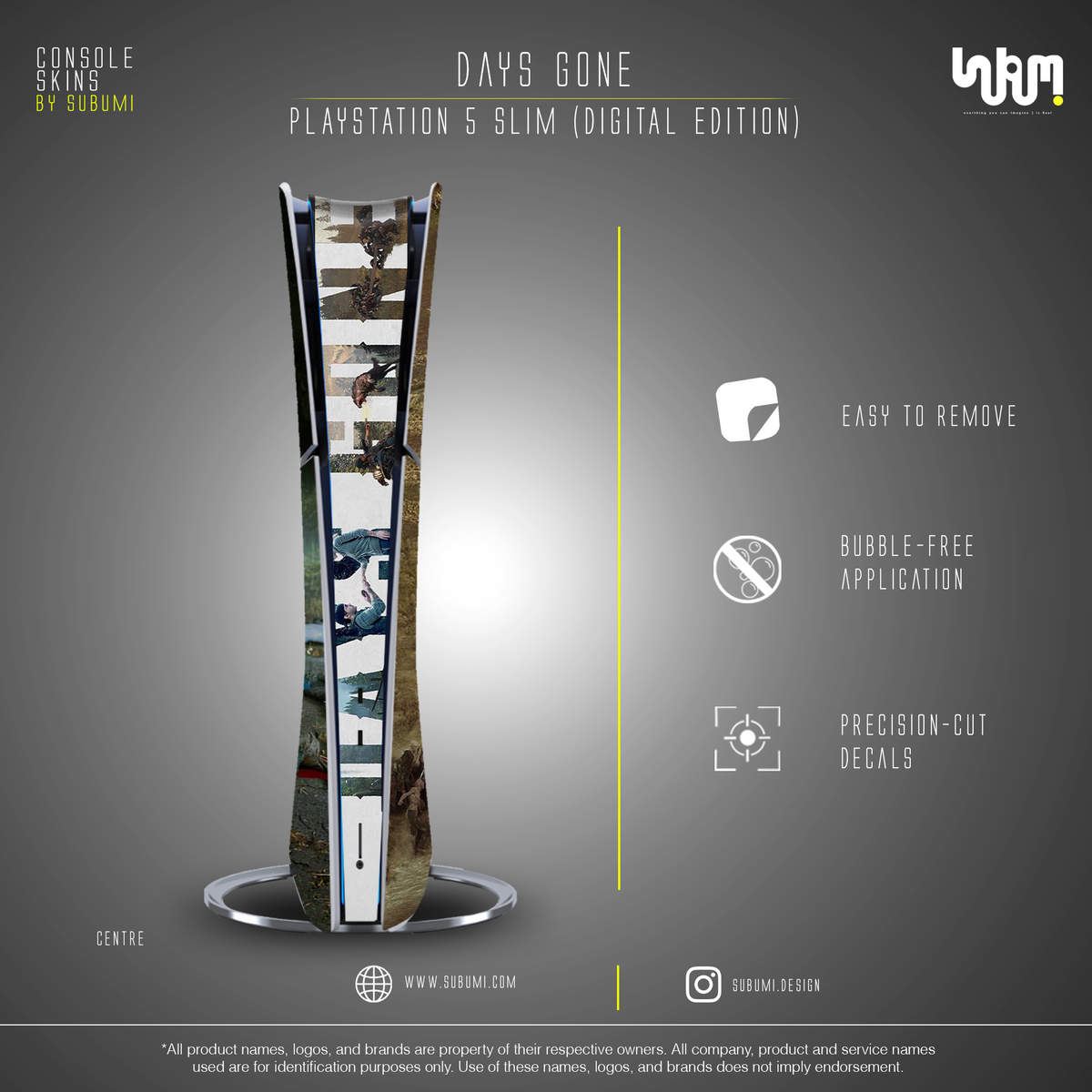 Days Gone Console Skin by SUBUMI — PS5 Slim, centre view
