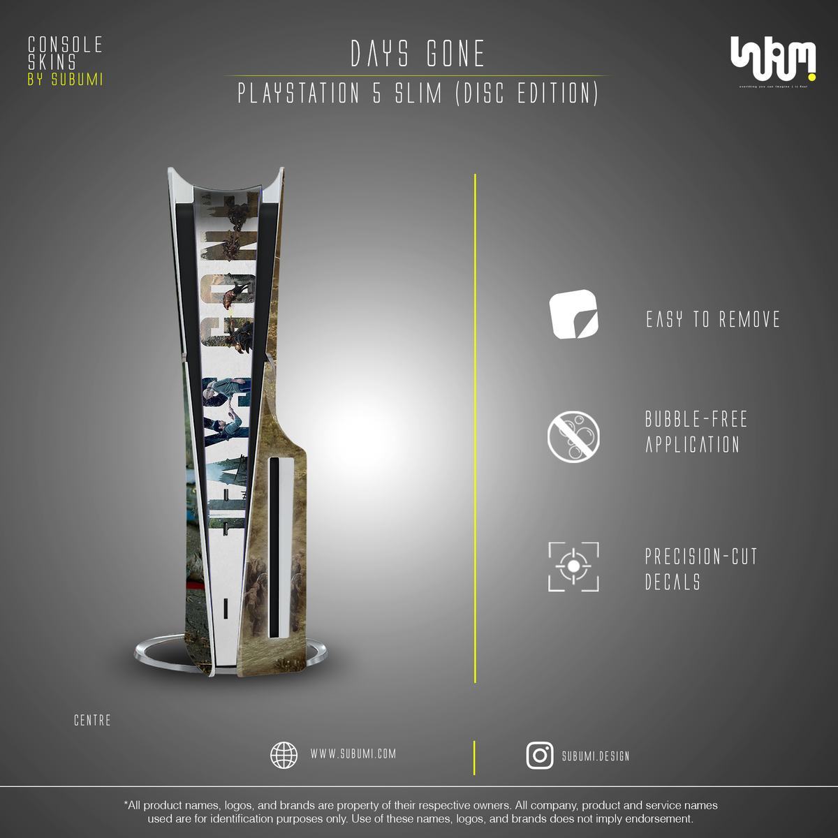 Days Gone Console Skin by SUBUMI — PS5 Slim Disc, centre view