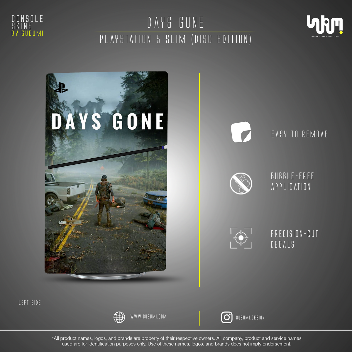 Days Gone Console Skin by SUBUMI — PS5 Slim Disc, left side
