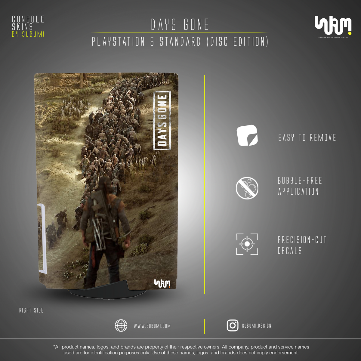 Days Gone Console Skin by SUBUMI — PS5 Standard Disc, right side