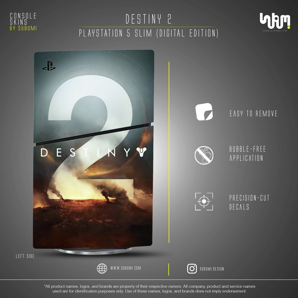 Destiny 2 Console Skin by SUBUMI — PS5 Slim, left side