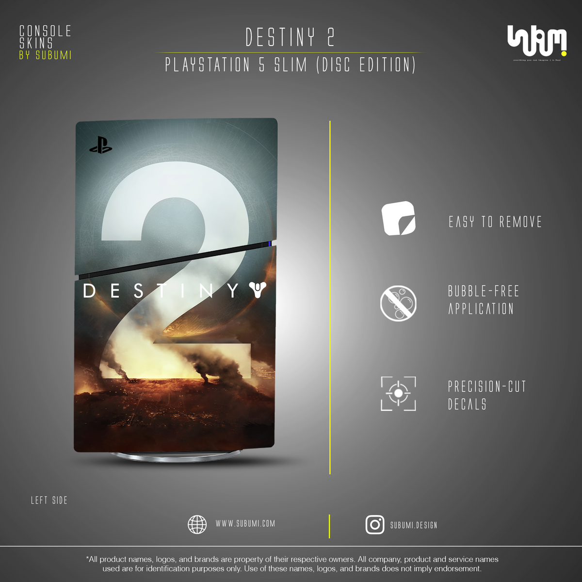 Destiny 2 Console Skin by SUBUMI — PS5 Slim Disc, left side