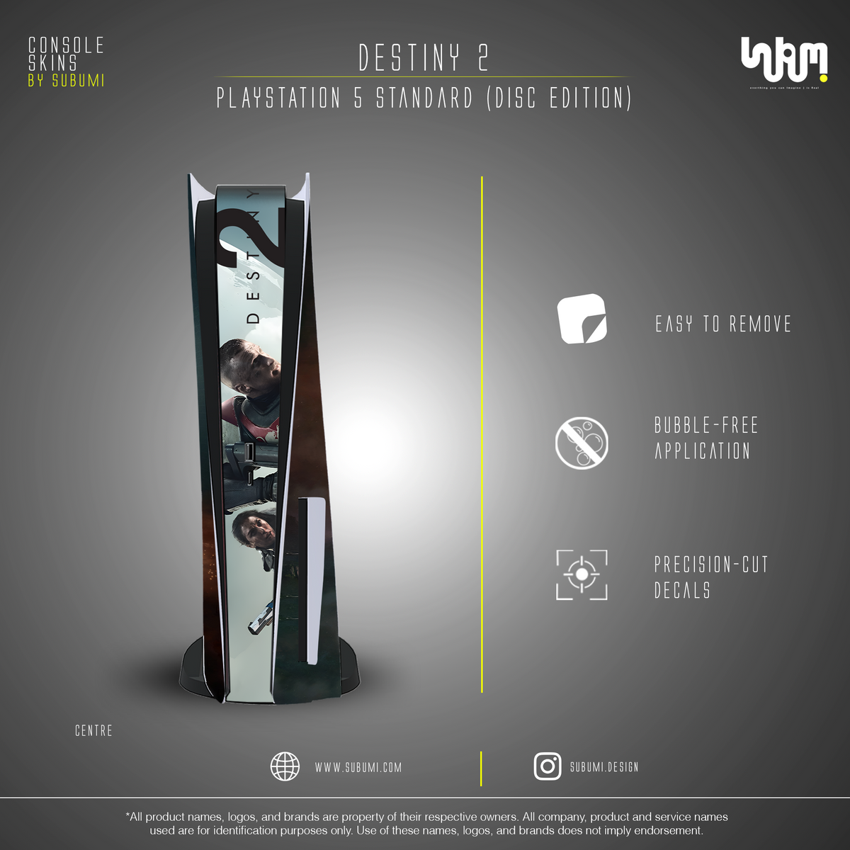 Destiny 2 Console Skin by SUBUMI — PS5 Standard Disc, centre view