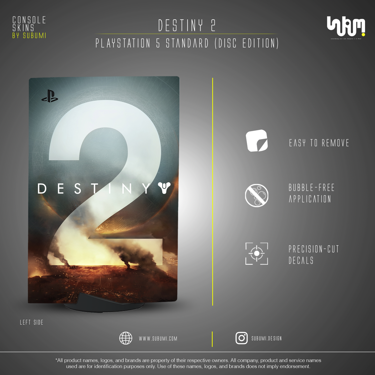 Destiny 2 Console Skin by SUBUMI — PS5 Standard Disc, left side