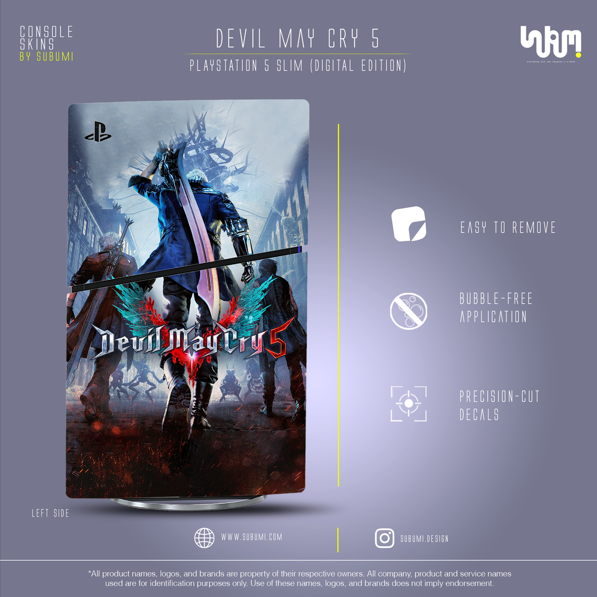 Devil May Cry 5 Console Skin by SUBUMI — PS5 Slim Digital, left side