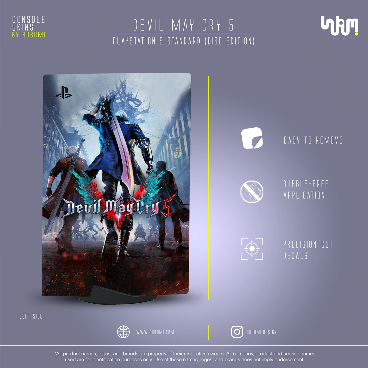 Devil May Cry 5 Console Skin by SUBUMI — PS5 Standard Disc, left side