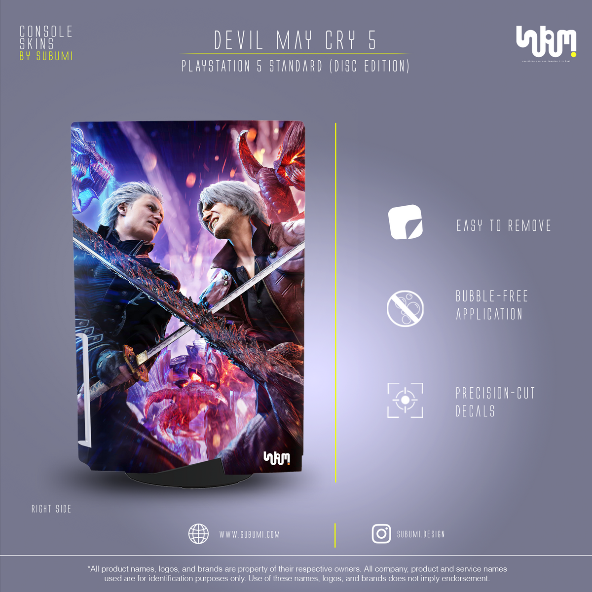 Devil May Cry 5 Console Skin by SUBUMI — PS5 Standard Disc, right side