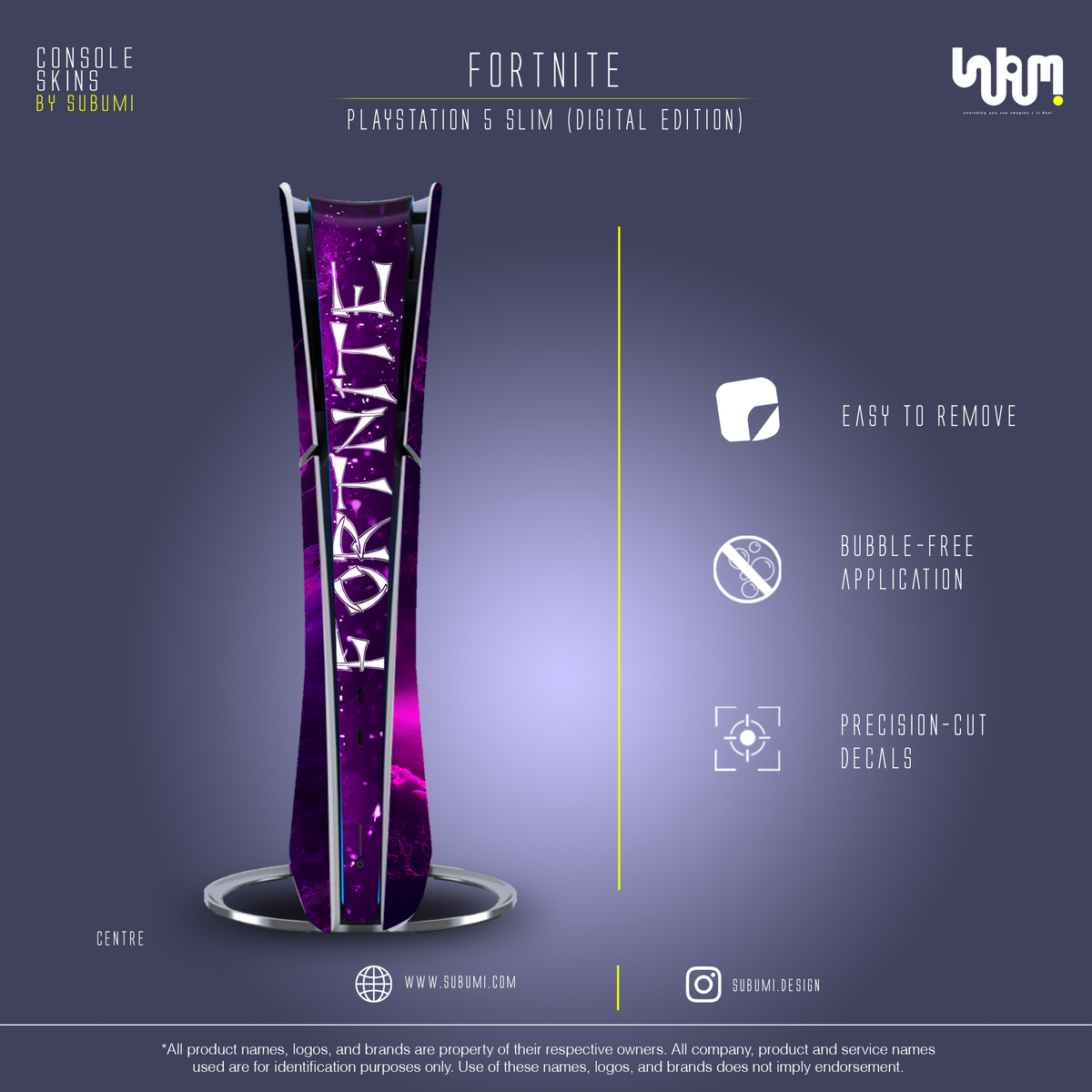 Fortnite Console Skin by SUBUMI — PS5 Slim Digital, front