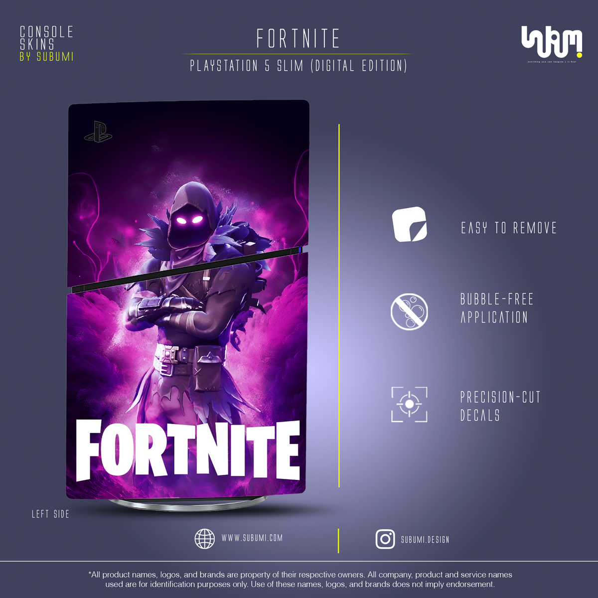 Fortnite Console Skin by SUBUMI — PS5 Slim Digital, left side