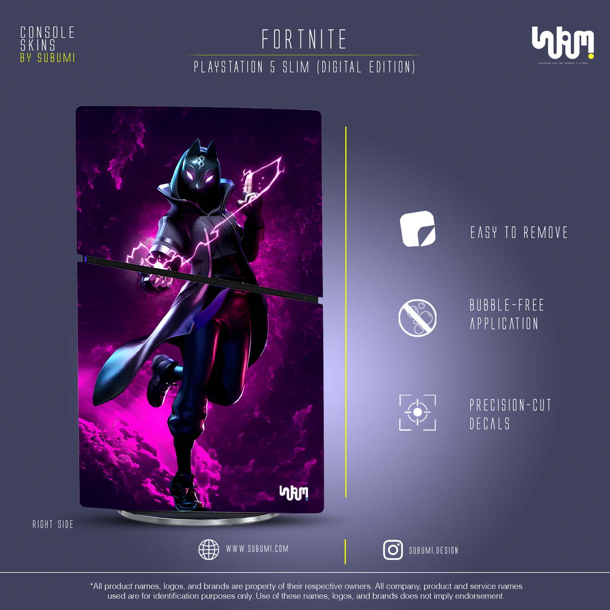 Fortnite Console Skin by SUBUMI — PS5 Slim Digital, right side