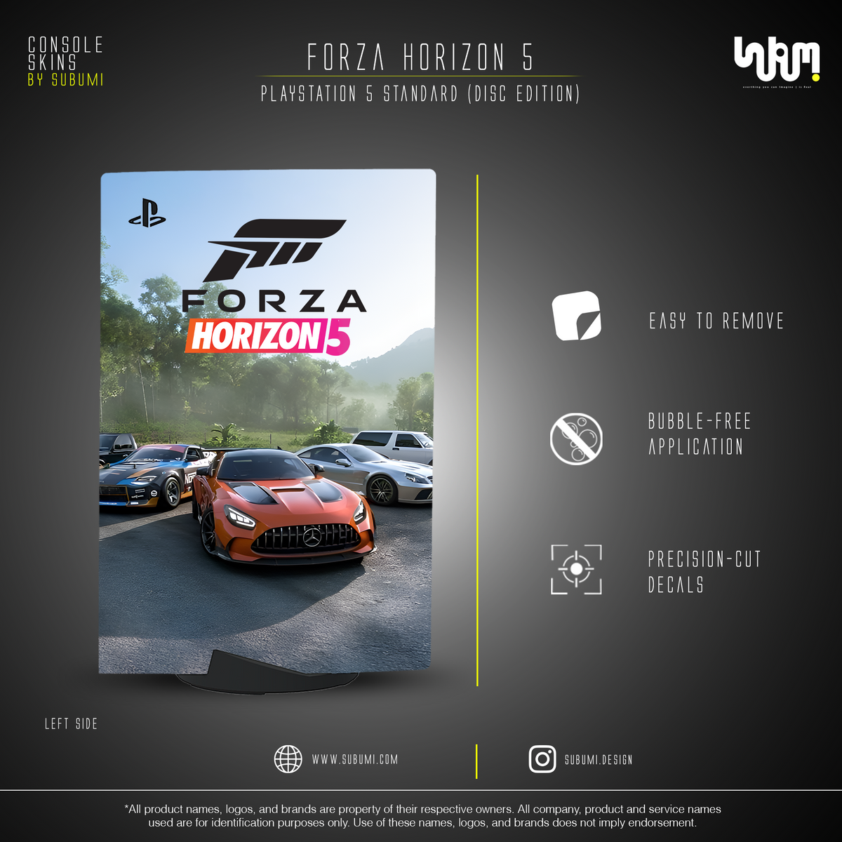 Forza Horizon 5 Console Skin by SUBUMI — PS5 Standard Disc, left side