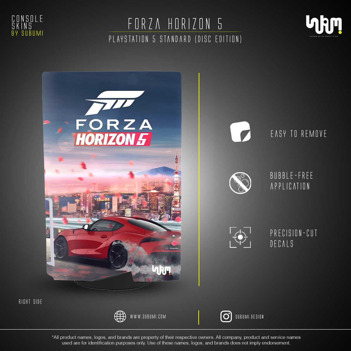 Forza Horizon 5 Console Skin by SUBUMI — PS5 Standard Disc, right side