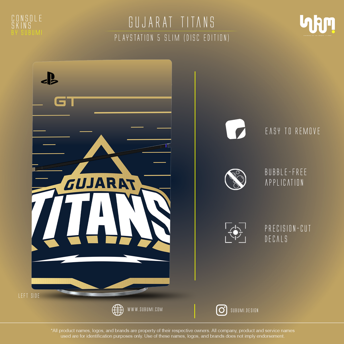 Gujarat Titans PS5 Console Skin | SUBUMI — left side, image 12